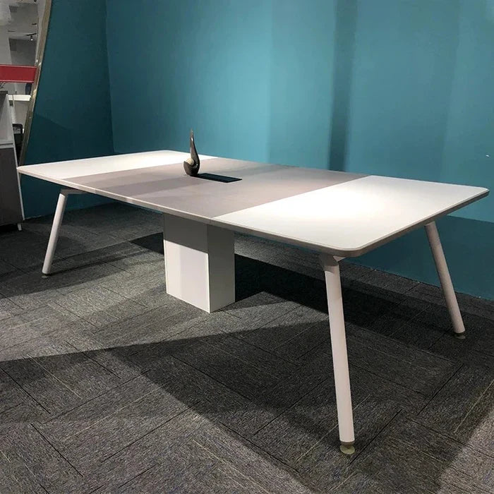 Conference Meeting Table Luxury design Made in Ply Board with Wire Manager and Desktop Round Angle Design