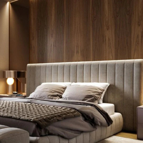 King Size Bed Solid Wood with Headboard, and spacious built-in box storage for Bedroom