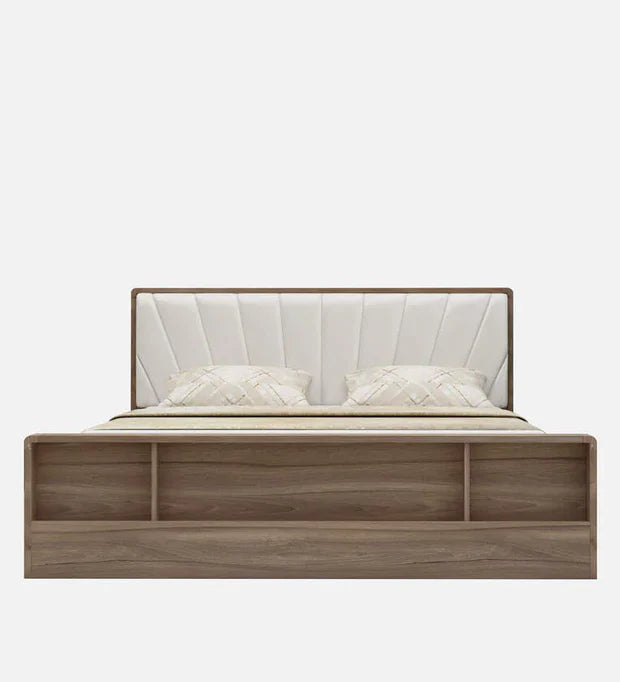 King-Size Hydraulic Storage Bed – Glossy, Engineered Wood Frame, Plush Upholstered Headboard, Hydraulic Lift Storage