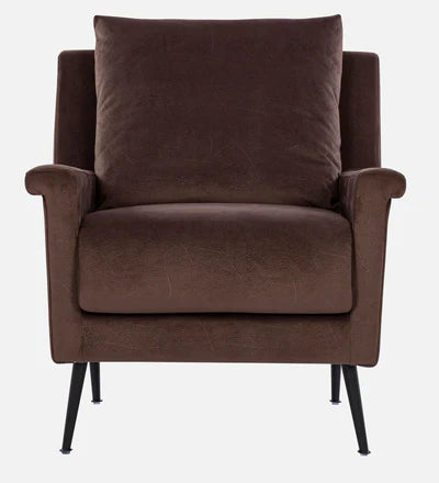 Lounge Chair with Arm For Home Furniture Modern &amp; Durable Design Upholstery Velvet Comfortable Seating for Living Room &amp; Offices - Dark Brown