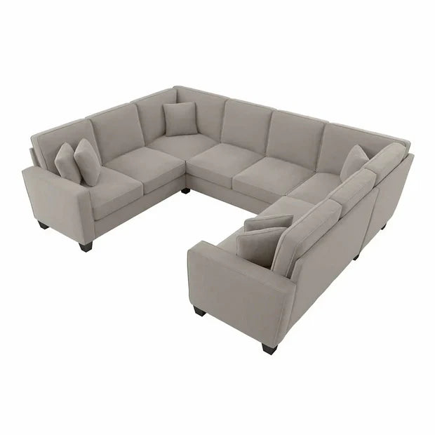 U Shape Sofa For Home Furniture, Upholstery Pu Leatherette Luxury And Durable Design For Living Room -Dark Grey