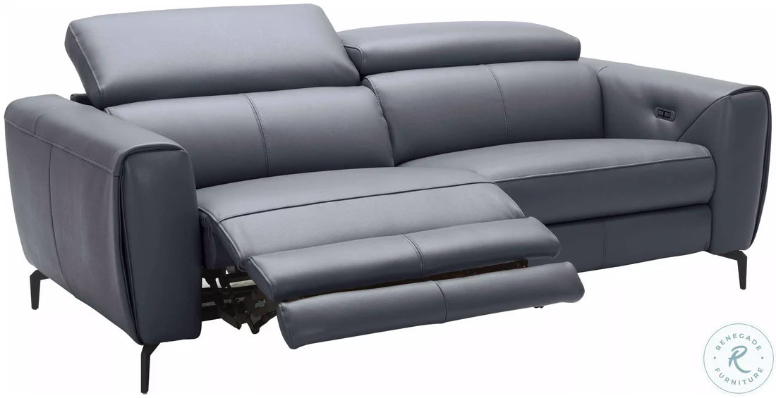 3 Seater Reclining Sofa For Home Furniture, Upholstery Pu Leatherette Premium And Durable Design For Living Room and Hall- Blue