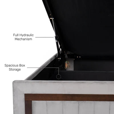 King Size Wooden Bed – Premium Upholstered Solid Wood Design for Luxury