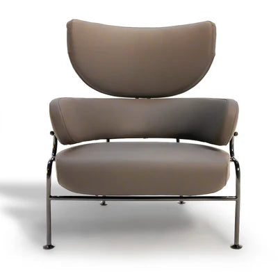 Lounge Chair Upholstered in Fabric cozy and stylish with Curved shape Extra support back&nbsp;durable Design -Light Brown
