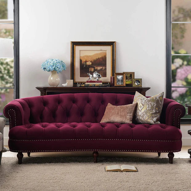 Chesterfield 3 Seater Sofa, Couch, Modern Design Upholstery Velvet Tufted With Arm Rest For Living Room, Bedroom, Guestroom