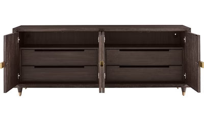 Wooden Storage Cabinet with Many-Purpose Storage, Easy-Close Function for Hassle-Free Use