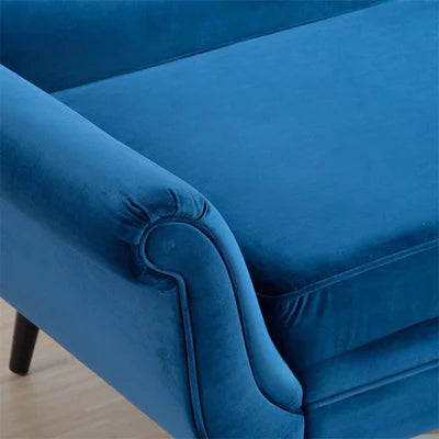 Chaise Lounge Chair Upholstered in Velvet Cozy and Stylish ,Comfortable Durable Design for Living Room or Office -Navy Blue