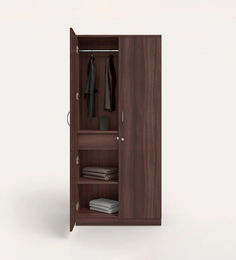 Almirah for Home in Particle Board – 2 Doors, 1 Drawer, and Hanging Rods for Organised Storage and Elegant Bedroom Décor