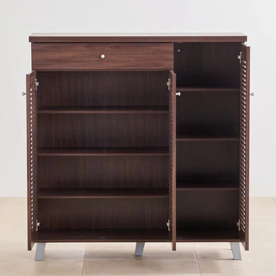 Wooden Shoes Storage Cabinet with Wooden Shelves, Multi-Utility Shelves and Elegant Finis