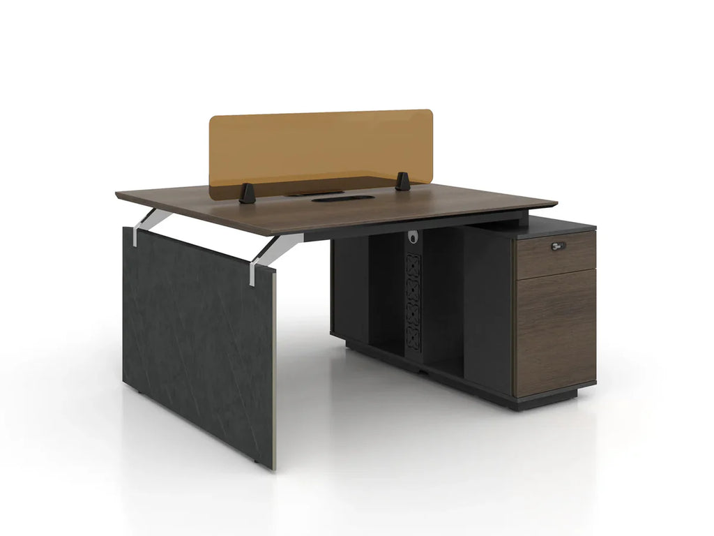 Modern Workstation for Office Furniture Made in MDF with Divider and Sleek & Functional Design for Productive Workspaces