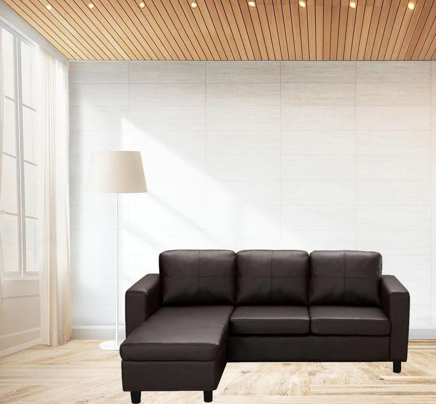 L Shape Sofa for Home Furniture, Built of Premium Wood and Premium PU Leatherette Upholstery For Living Room Area.