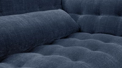 3 Seater Designer Sofa Fabric Upholstery with Tufted Design and High Density Foam Teak wood Legs Base