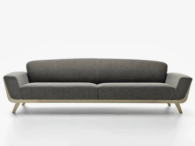 3 Seater Italian Fabric Sofa Premium Quality Upholstery with Wooden Legs and Back, Comfortable Design and Perfect for Living Room