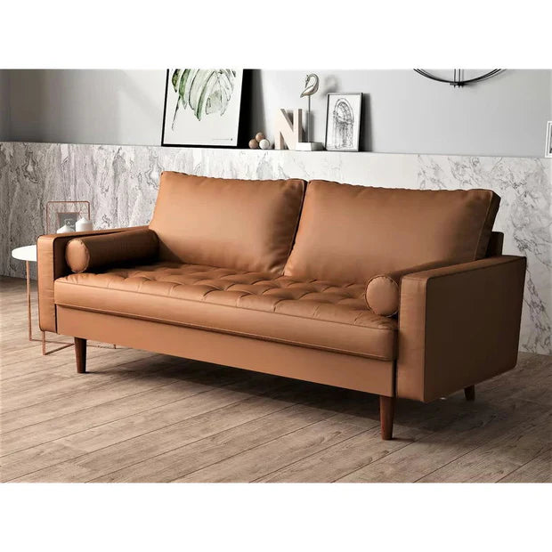 Elegant 3-Seater Sofa Made in Marandi Wood Frame with Leatherette Uphostery and Soft Padded Foam High Quality for Home Furniture