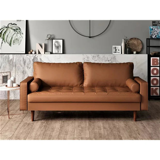 Elegant 3-Seater Sofa Made in Marandi Wood Frame with Leatherette Uphostery and Soft Padded Foam High Quality for Home Furniture