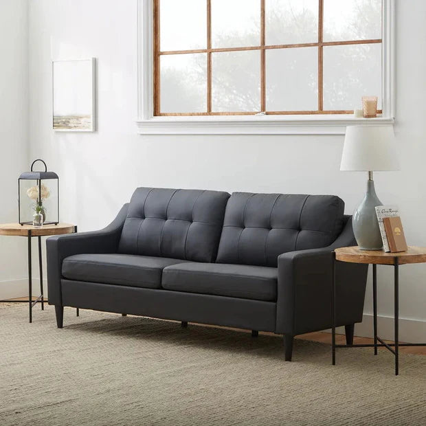64% 3 Seater sofa Modern Design and Upholstery Leatherette Durable & Comfortable Padded Perfect for living Room