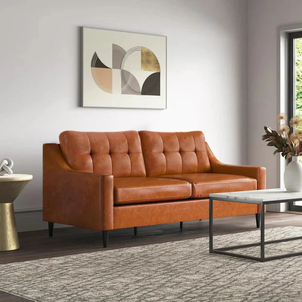 64% 3 Seater sofa Modern Design and Upholstery Leatherette Durable & Comfortable Padded Perfect for living Room