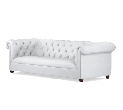 3 Seater Sofa Suede Fabric Soft Seating with Tufted Design Sofa for Home, Wooden Frame and Legs with Polish