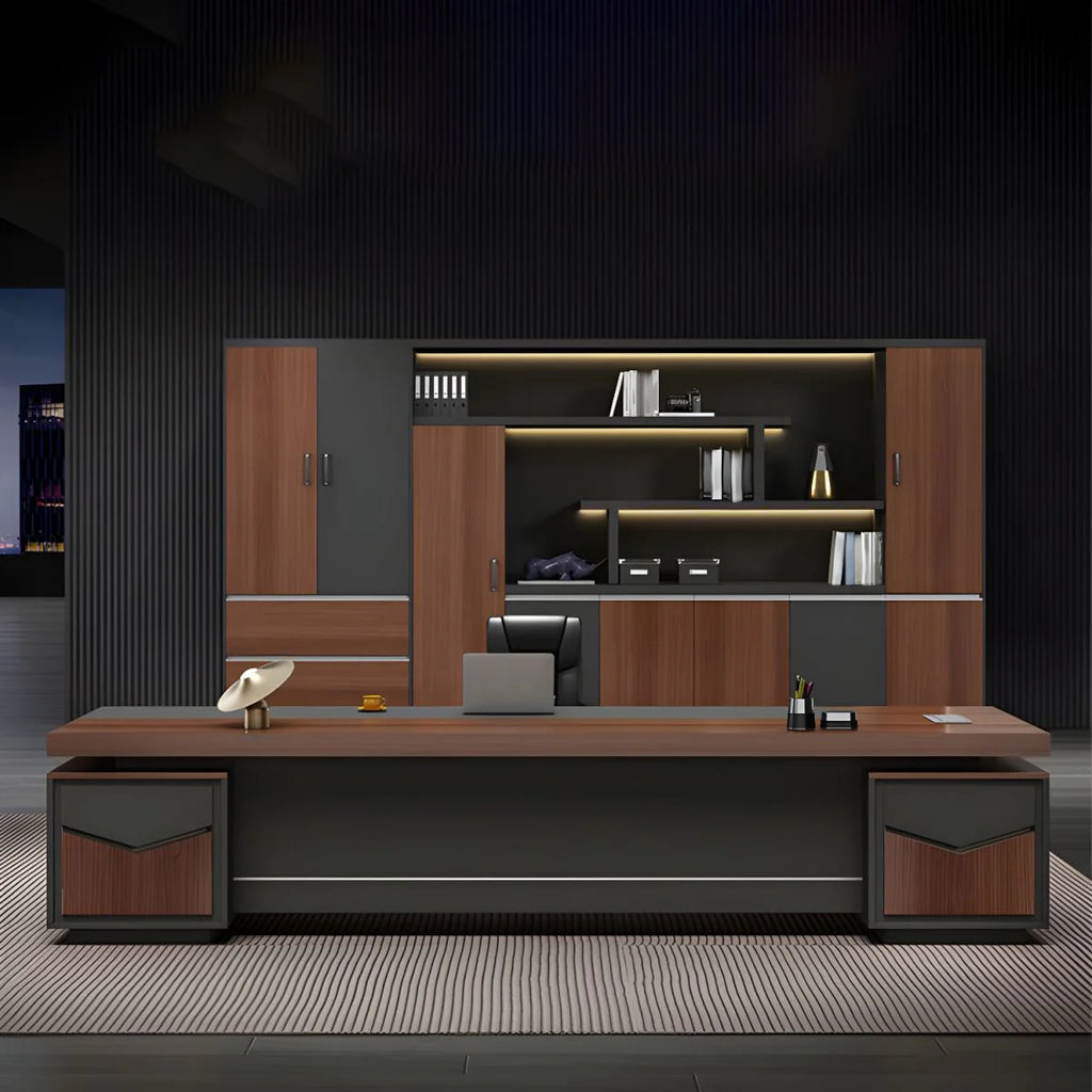 Director & Executive L-Shape Luxury Office Table Modern Desk