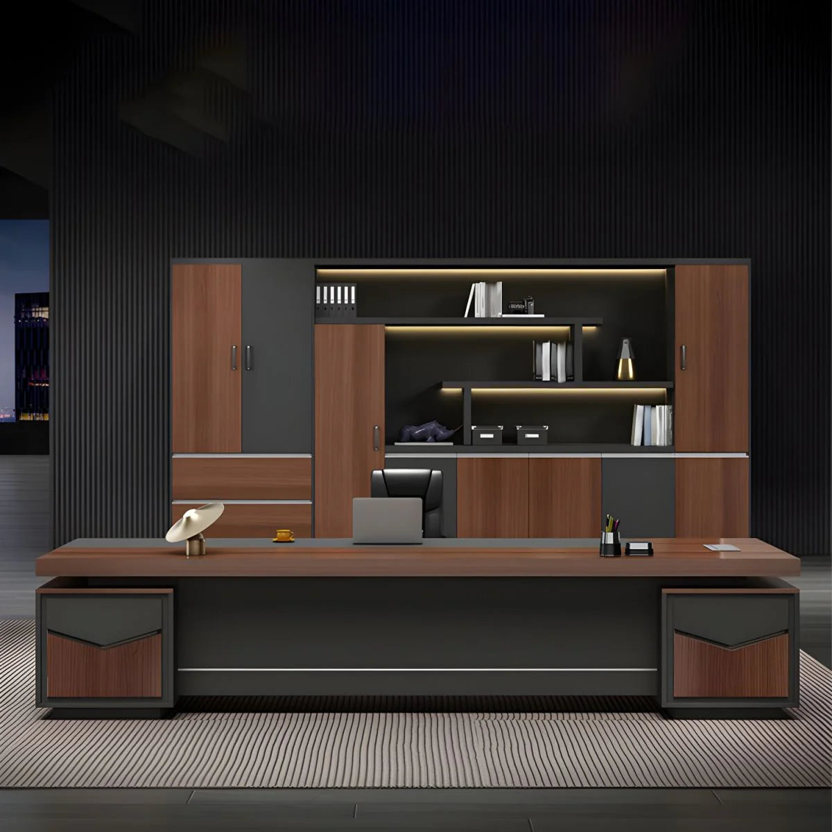 Director & Executive L-Shape Luxury Office Table Modern Desk