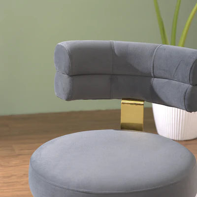 Lounge Wooden Chairs for Home Furniture Upholstery Velvet, Durable Armless Chair Premium Comfort For Living Room or Bedroom - Grey