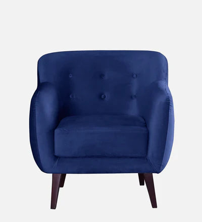 Lounge Chair For Home Furniture Premium &amp; Durable Design Tufted Buttons Armchair Upholstery Velvet Comfortable Seating for Living Room &amp; Offices - Blue