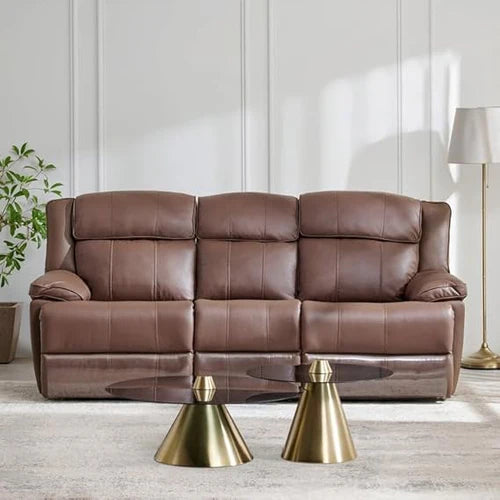 Elegant 3-Seater Recliner Sofa with PU Leatherette, Plush Padding