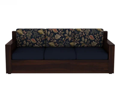 3 Seater Wooden Sofa For Home Furniture Upholstery Fabric Premium Comfortable; Sofa; Durable Design For Living Room -Navy Blue