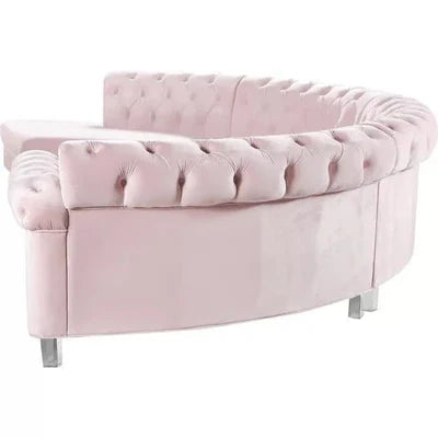 Curved Sofa For Home and Furniture Upholstery Pu leatherette , Modern and Durable Design for Living Room Green