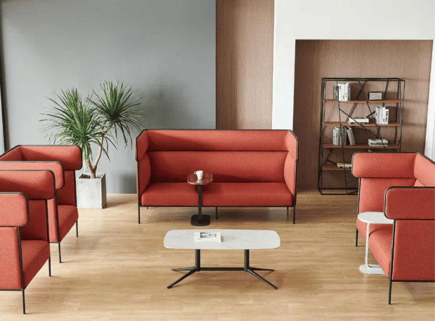 3 Seater Office Sofa for Office Sofa For Reception and Conference Area with Premium Suede Upholstery