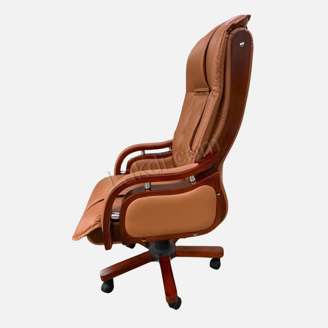 High Back Ergonomic Director Chair with Wooden Base