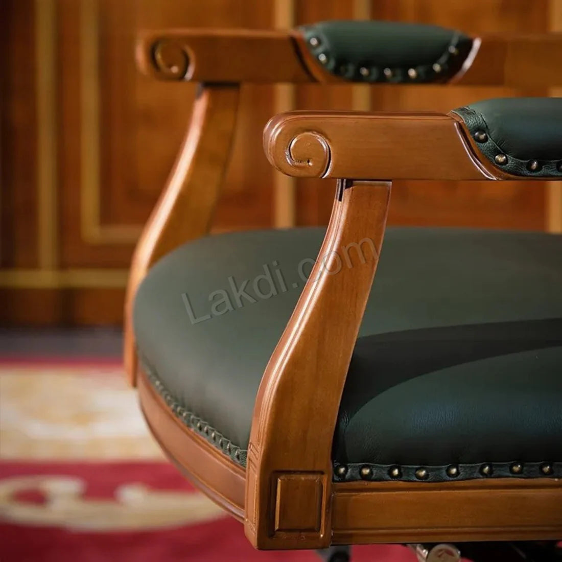 Luxury Office Director Chair Tufted Design Made in Solid wood with Leatherette