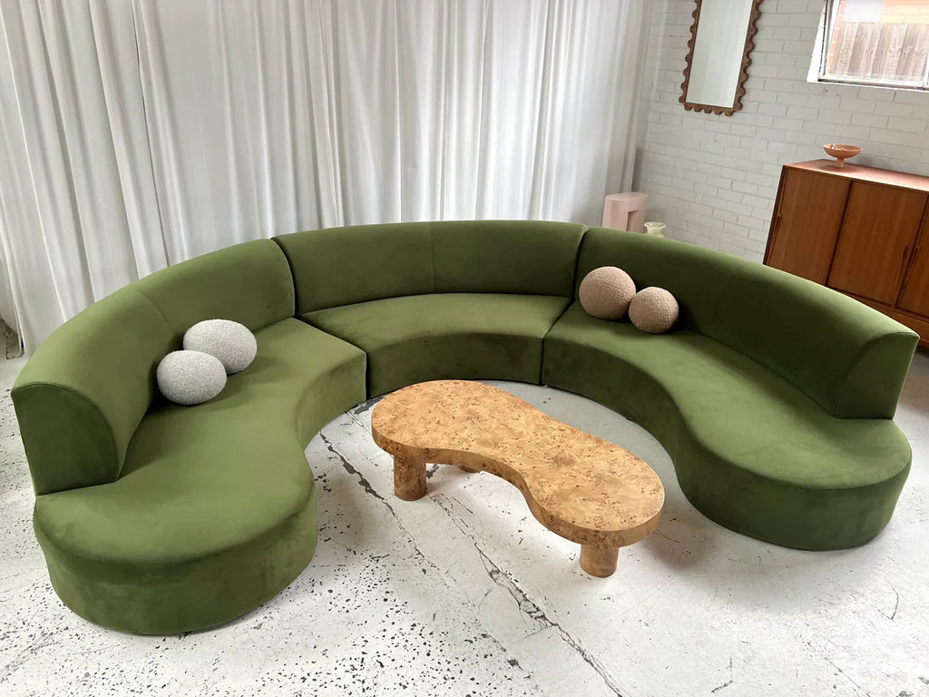 C Shape Office Sofa for Office Environment with premium Velvet Upholstery and comfortable Seating