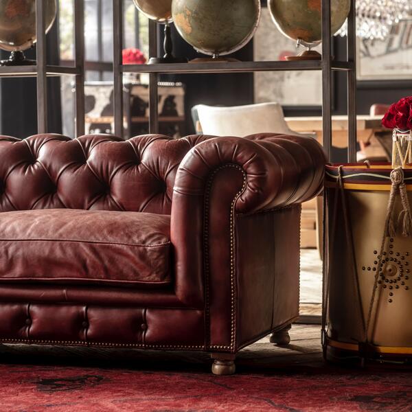 3 Seater chesterfield sofa Modern Design and Leatherette fabric Durable & Comfortable Padded Perfect for living Room-Brown