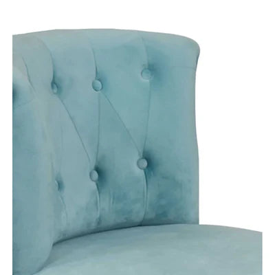Lounge Chair For Home Furniture Upholstered in Velvet Cozy and Stylish, Comfortable Durable Design for Living Room Or Office -Blue