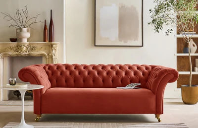3 Spacious Seater Chesterfield sofa Premium Quality Sofa and Suede fabric Durable &amp; Comfortable Padded Perfect for living Room
