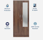 Wooden Wardrobe with Modern Design & Durable Self with 2 Door, Drawer & Mirror
