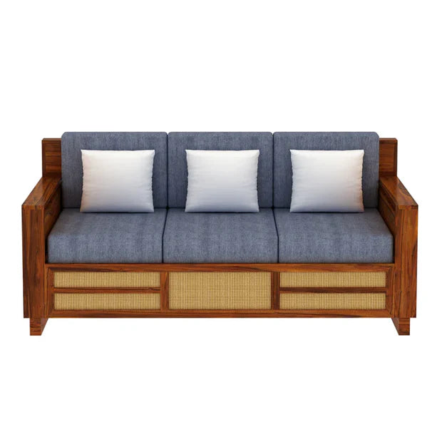3 Seater Wooden Sofa For Home Furniture Premium Upholstery Modern and Durable Design for Living Room and Office