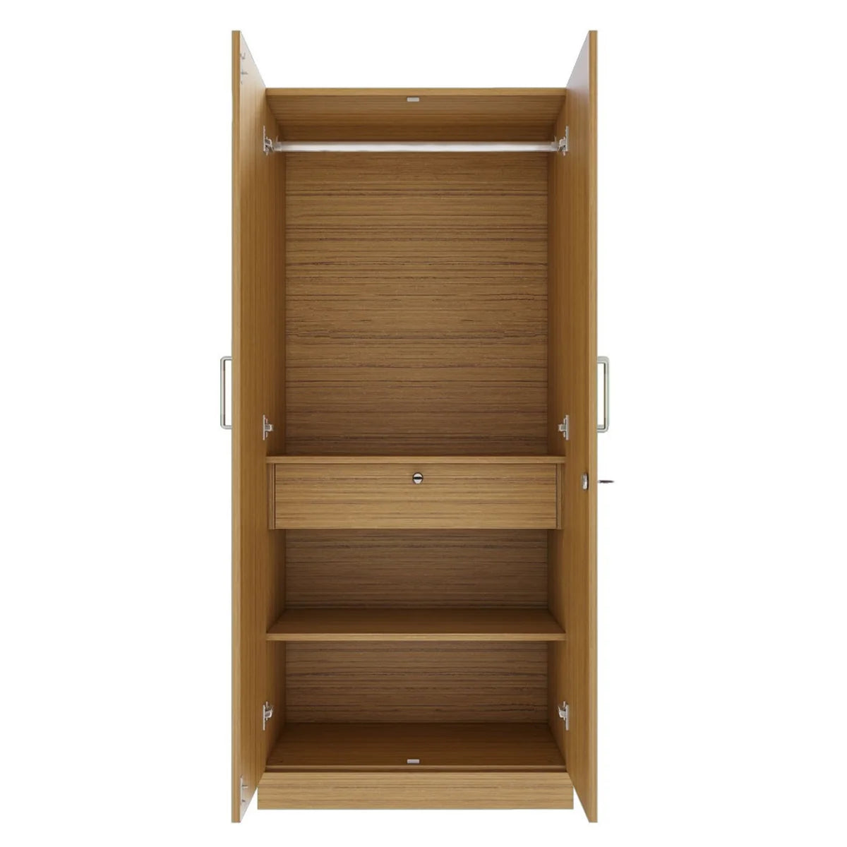 Wardrobe for Home Furniture with Particle Board 2 Door, 1 Drawer and 1 Hanging Space
