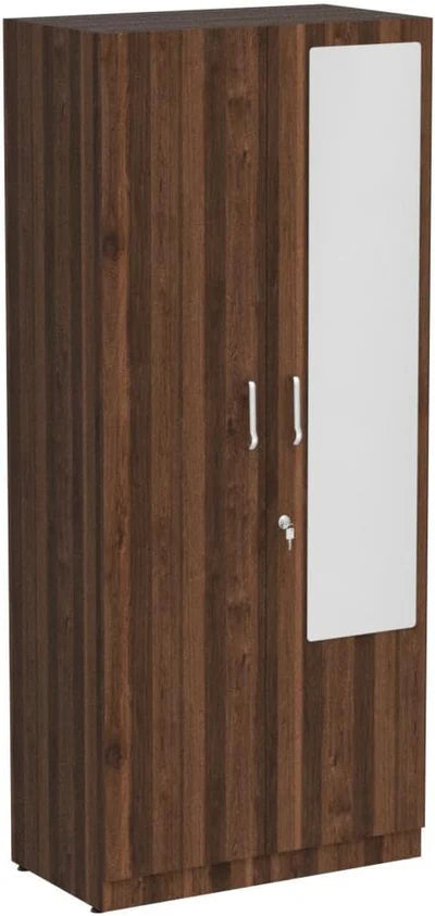 Wooden Wardrobe with Modern Design & Durable Self with 2 Door, Drawer & Mirror