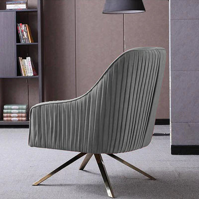 Lounge Chair Upholstered in Velvet Cozy and Stylish ,Comfortable Arm Chair Durable Design for Living Room or Office -Grey