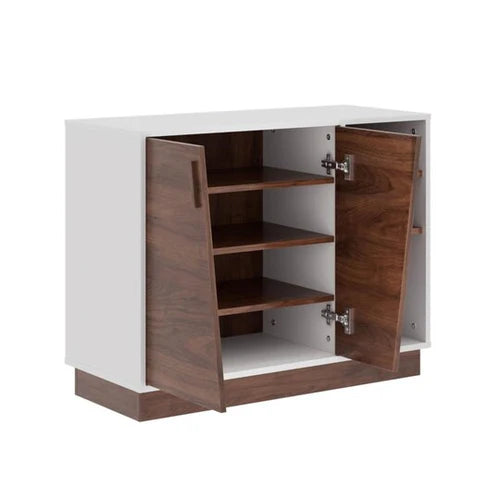 Wooden Shoes Storage Cabinet with Premium Shelves, Compact Minimalist with Top Build Quality