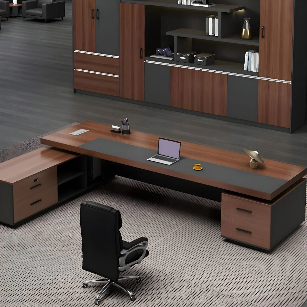 Director & Executive L-Shape Luxury Office Table Modern Desk