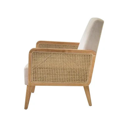 Lounge Armchair with Wooden Frame Single Sofa Chair for Small Apartments, Living Room or Bedroom (1 Chair, Light Grey)