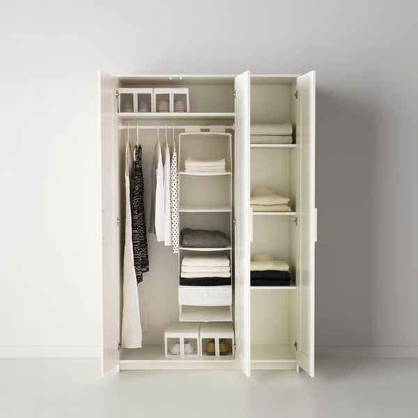 Wardrobe for Bedroom with 3 Doors and Full-Length Mirror – Spacious Design with Shelves, Hanging Rod for Organized Living