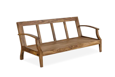 3 Seater Wooden Sofa Fabric Upholstery Modern And Durable Design For Living Room