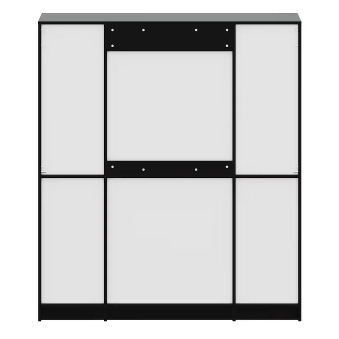 Wooden Wardrobe In 4 Doors – Clean Design with Lock and Open Shelves