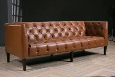 3-Seater Sofa For Home Furniture Tufted Design Upholstery Leatherette and Comfortable Seating for Living Room