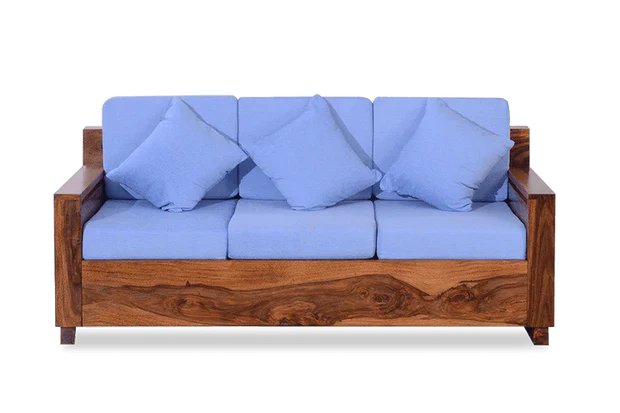 3 Seater Wooden Sofa For Home Furniture ;Premium Upholstery Modern and Durable Design for Living Room and Office