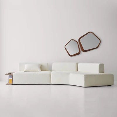 L-Shape Sofa for Home Use with Velvet Upholstery, High-Quality Fabric, and Solid Premium Wood, Perfect Blend of Comfort and Premium Design